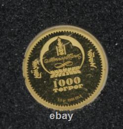 1865 2015 Abraham Lincoln 1000 Torpor Mongolia 0.5 gram 0.9999 Fine Gold Coin