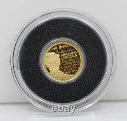 1865 2015 Abraham Lincoln 1000 Torpor Mongolia 0.5 gram 0.9999 Fine Gold Coin
