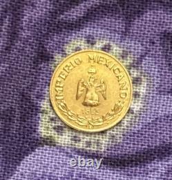 1865-B Emperador Maximiliano, Mexico Minted, (. 49) 1/2 Gram, 22k Gold Coin