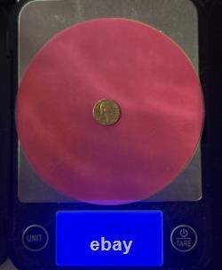 1865-B Emperador Maximiliano, Mexico Minted, (. 49) 1/2 Gram, 22k Gold Coin
