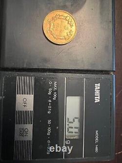 1874 $3 Indian Princess Head Gold Three Dollar Coin Rare 5 grams