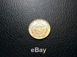 1877 BELGIUM Gold Coin Leopold II 20 FR Francs 6.45 grams Gold Position