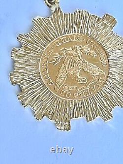1880 $5 Dollar US Liberty Half Eagle Gold Coin & 14KY Gold Bezel 18.4 Grams