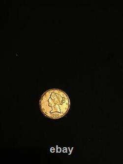 1880 $5 Five Dollar Gold Coin 8.4 Grams Liberty Half Eagle USA 1880