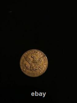 1880 $5 Five Dollar Gold Coin 8.4 Grams Liberty Half Eagle USA 1880