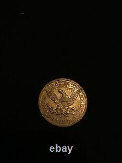 1880 $5 Five Dollar Gold Coin 8.4 Grams Liberty Half Eagle USA 1880