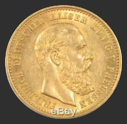 1888 A Gold 3.982 Gram German States Prussia 10 Mark Friedrich III Coin