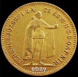 1894 Kb Gold Hungary 10 Korona 3.3875 Grams Emperor Franz Joseph Coin Xf