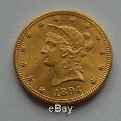 1894 USA Gold $10 Ten Dollar Liberty Head 16.72 Grams Coin HIGH GRADE