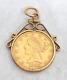 1895 Gold United States $5 Liberty Head Half Eagle Coin In 14k Frame Pendant