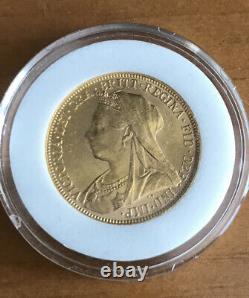 1898 full sovereign gold coin Queen Victoria 7.98 Grams 22 Carat