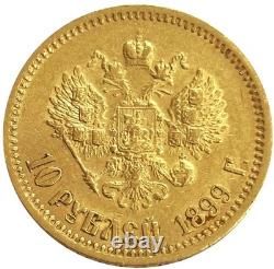 1899 Eb Gold 10r Nicholas II 8.6 Grams Coin
