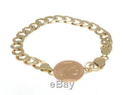 18K/22k Yellow Gold 20 Franc Rooster Coin Chain Link Bracelet 31.70 Grams