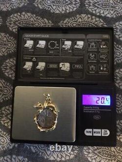 18K BEZEL Featuring A Mermaid And Dolphin Circling A Shipwreck Coin. 20.4 Grams