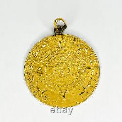 18K Gold 4.9 Grams Aztec Coin Pendant