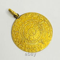 18K Gold 4.9 Grams Aztec Coin Pendant