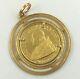 18k Yellow Gold Bezel With Pope Joannes Xxiii Religious Coin Pendant 12.7 Grams