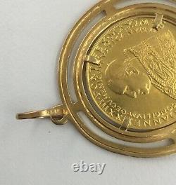 18K Yellow Gold Bezel with Pope Joannes XXIII Religious Coin Pendant 12.7 grams