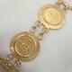 18k Yellow Gold Dos Peso 7 Coin Bracelet 18.6mm Wide 32.0 Grams