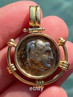 18K Yellow Gold Roman Coin Pendant Heavy 10.2 Grams