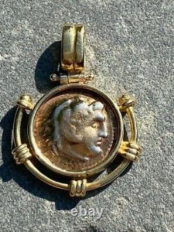 18K Yellow Gold Roman Coin Pendant Heavy 10.2 Grams