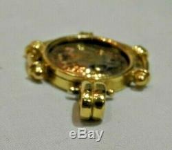 18K Yellow Gold Roman Coin Pendant Heavy 10.2 Grams