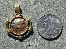 18K Yellow Gold Roman Coin Pendant Heavy 10.2 Grams