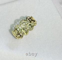 18k Solid Yellow Gold Lucky Coin Money Band Ring. Size 6. 2.15 Grams