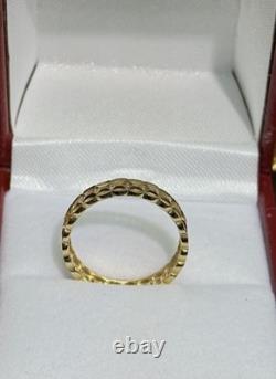 18k Solid Yellow Gold Lucky Coin Money Band Ring. Size 7.75, 2.0 Grams