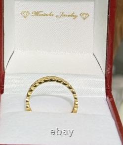 18k Solid Yellow Gold Lucky Coin Money Band Ring. Size 7.75, 2.0 Grams