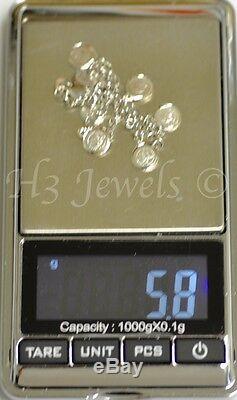 18k Solid white gold coin charm bracelet bracelet 5.80 grams #4623 h3jewels