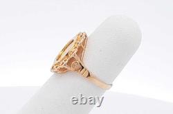 18k Yellow Gold Coin Inspired Ring 3.4 Grams Size 4.5 Eb0826oirsa