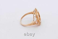 18k Yellow Gold Coin Inspired Ring 3.4 Grams Size 4.5 Eb0826oirsa