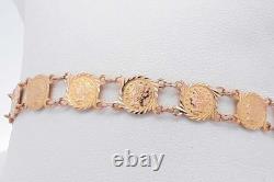 18k Yellow Gold Coin Style Link Bracelet 7.2 Grams 7 Inch Eb0426rrxsa