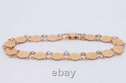 18k Yellow Gold Coin Style Link Bracelet 7.2 Grams 7 Inch Eb0426rrxsa