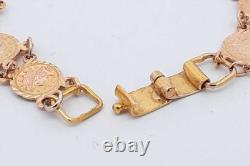 18k Yellow Gold Coin Style Link Bracelet 7.2 Grams 7 Inch Eb0426rrxsa