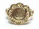 18k Yellow Gold Diamond Cut Coin Band Ring Size 6.5. Wt 3.57 Grams