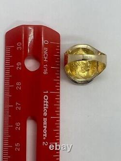 18k yellow gold coin ring band size 9.25 3.18mm-21.26mm width 7.1 grams estate