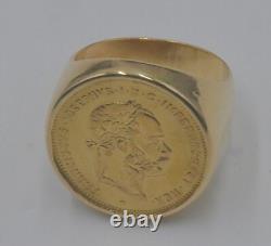 18kt Yellow Gold Ring W 1892 Gold Coin 10 Frank. Size 7,11.2 Grams