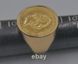 18kt Yellow Gold Ring W 1892 Gold Coin 10 Frank. Size 7,11.2 Grams