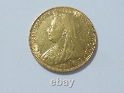 1900 Gold Full Sovereign Queen Victoria -Tough Date