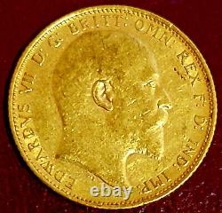 1902 Edward VII Gold Sovereign. 2354 oz / 7.278 Grams Pure Gold- London Mint