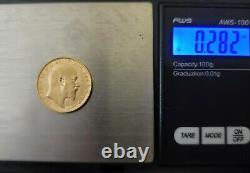 1902 Edward VII Gold Sovereign. 2354 oz / 7.278 Grams Pure Gold- London Mint