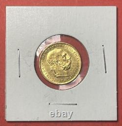 1905 Austria 10 Corona Gold Coin, 3.3875 Grams, AU