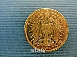 1905 Austria Gold Coin 10 Corona Uncirculated 3.38 Grams Emperor Joseph