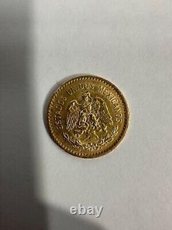 1907 Mexico Gold 5 Five Cinco Pesos Gold Coin 4.1 Grams Ex-Jewelry