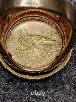 1909 Indian Head $2.5 Gold Coin In 14k Bezel 18.9 Grams
