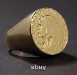 1910 Indian head $5 Five dollar Coin Ring Size 10.75 19.6 Grams