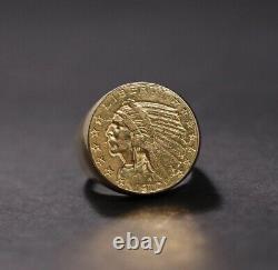 1910 Indian head $5 Five dollar Coin Ring Size 10.75 19.6 Grams