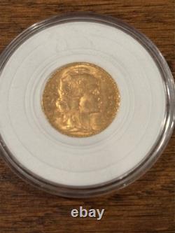 1910 (LOT of 2) Gold Coins 20 Francs Rooster French Mint Bullion 6.451 G. 1867